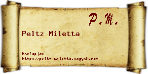Peltz Miletta névjegykártya